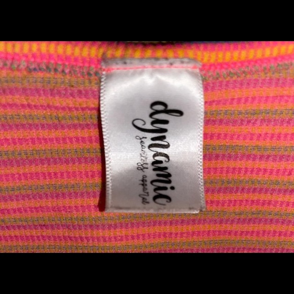 Dynamic Striped Pink and Orange Crop Top - Picture 4 of 4